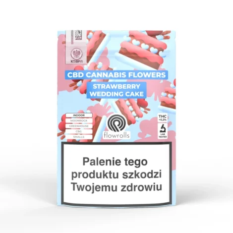 Flowroll susz konopny CBD Strawberry Wedding Cake z akcyzą 1g