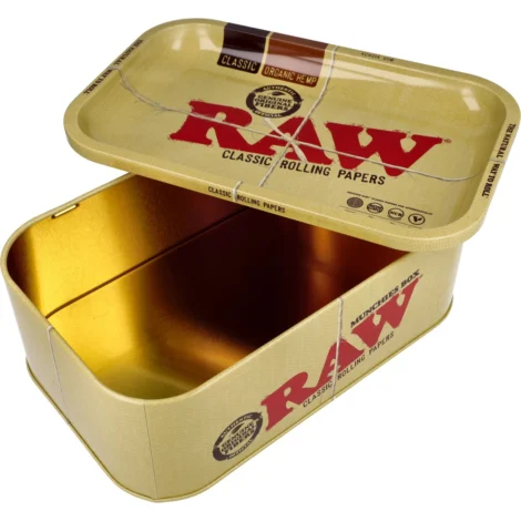 RAW Munchies Tin - Metalowe pudełko z tacką do suszu 28x18x9 cm