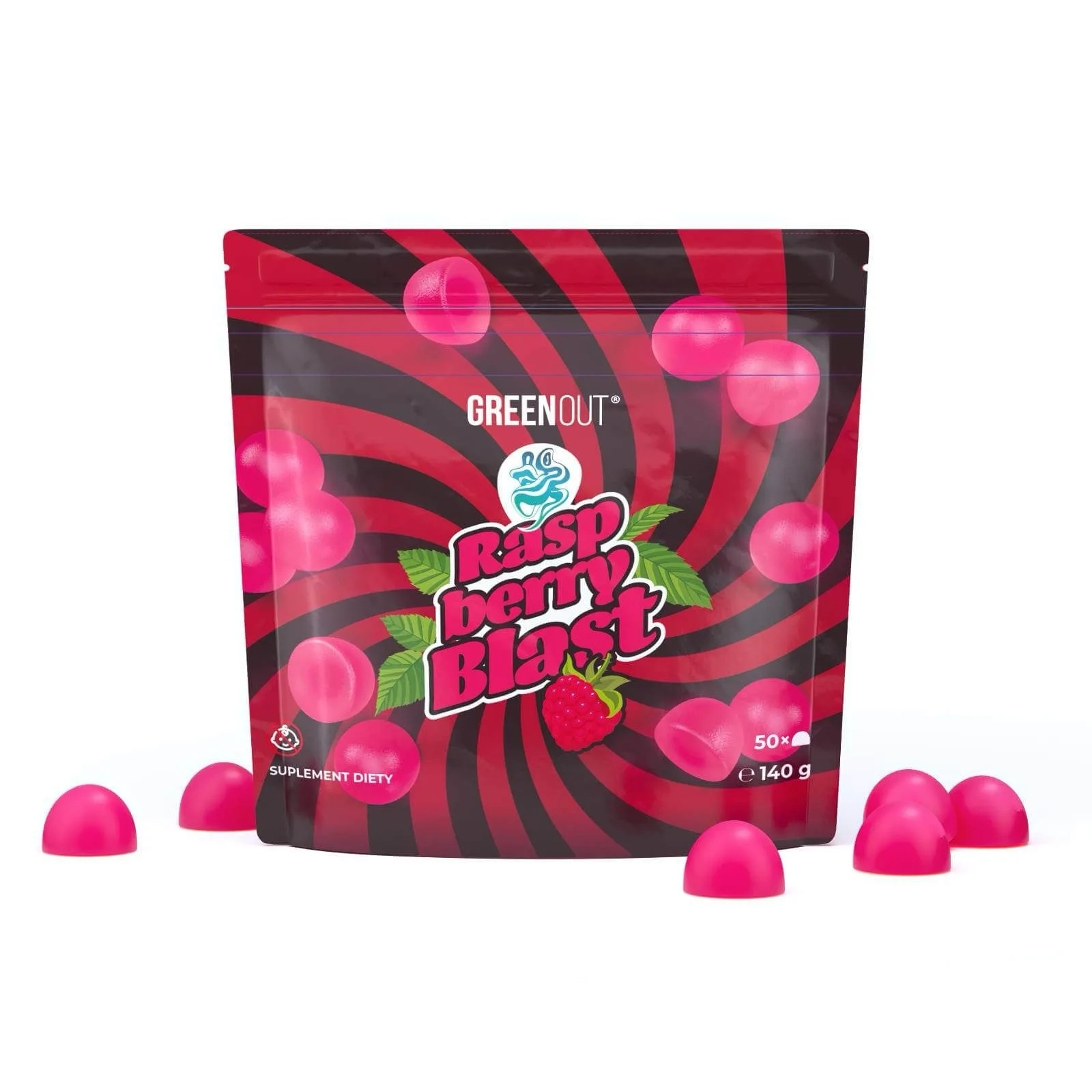 Żelki konopne Raspberry Blast Green Out® x Konopny Buch 140g
