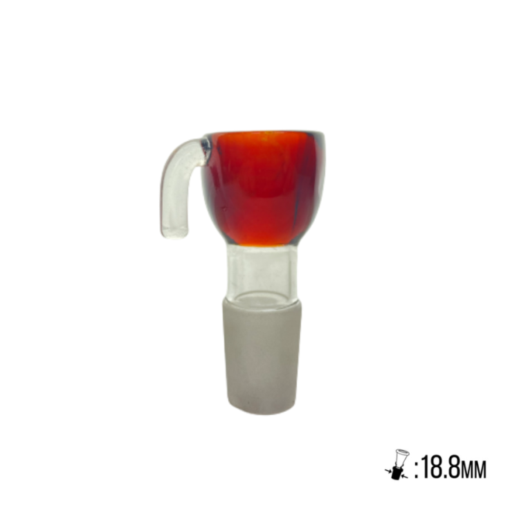 Cybuch szklany z rączką bursztynowy 18,8 mm