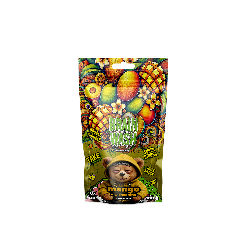Żelki konopne CBD Brain Wash Mango 100g + L-Teanina