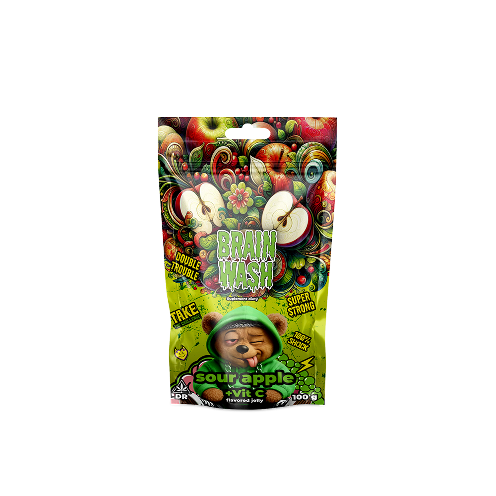 Żelki konopne CBD Brain Wash Sour Apple 100g