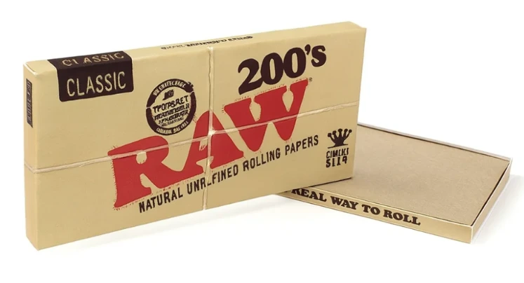 Bibułki RAW Classic 200’s King Size Slim brązowe