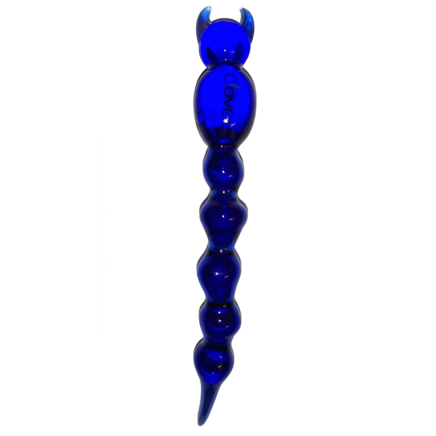 Szklany dabber Clover Skorpion – niebieski, 14 cm