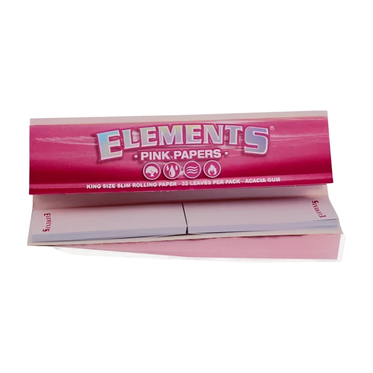 Bibułki Elements RÓŻOWE King Size Slim+Filterki